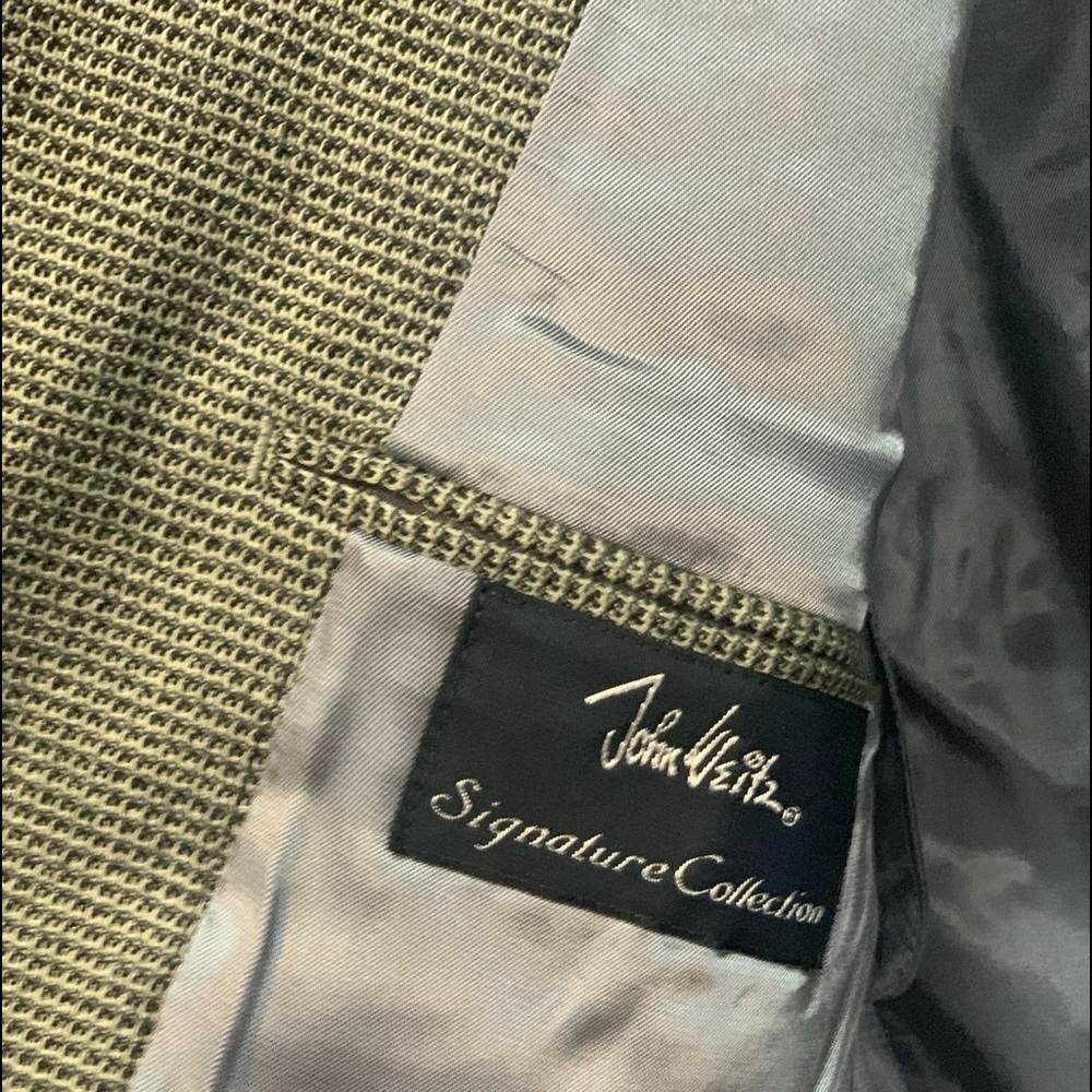 42R John Weitz black tweed blazer for sale